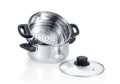 CONCORD 3 Quart Stainless Steel 3 Piece Steamer Cookware Set