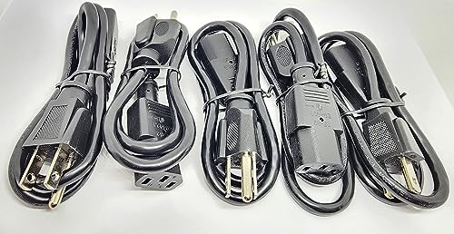 Connectors Pro 5-PK 2' Universal Power Cable Cord