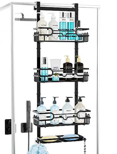 Consumest Hanging Shower Caddy with Adjustable Shelves and Hooks