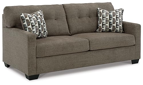 Contemporary Tufted Sofa, Dark Brown