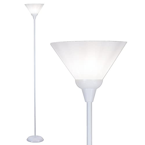 Contemporary White Torchiere Floor Lamp - Stylish and Functional