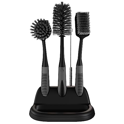 Convenient Dish Brush Set Of 5 With Holder 41zvL5OUDsL 
