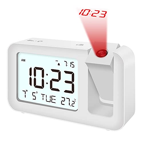 Convenient Projection Alarm Clock with Adjustable Brightness and Weekend Mode