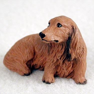 Conversation Concepts Dachshund Miniature Dog Figurine - Longhair - Red