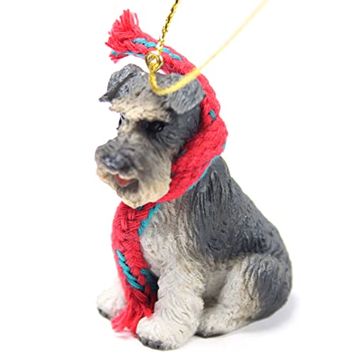 Conversation Concepts Schnauzer Tiny Miniature One Christmas Ornament Gray Uncropped - Delightful!