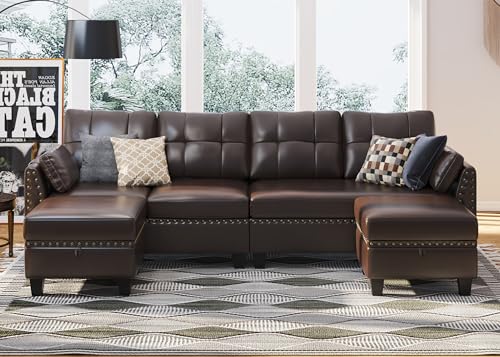Convertible Sectional Sofa Set with Storage Ottoman