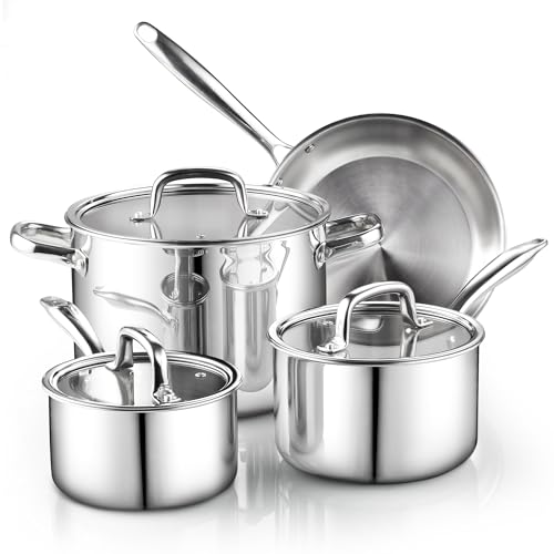 Cook N Home 7-Piece Stainless Steel Cookware Set