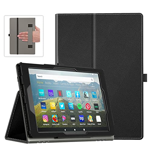COOWPS Case for Kindle Fire HD 8 Tablet - Slim Folding Stand Cover with Auto Wake/Sleep and Hand Strap