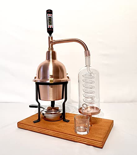 Copper Distiller for Essential Oils with Glass Coil - 0.6L