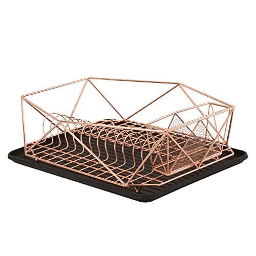 Copper Geode Dish Drying Rack with Drain Board