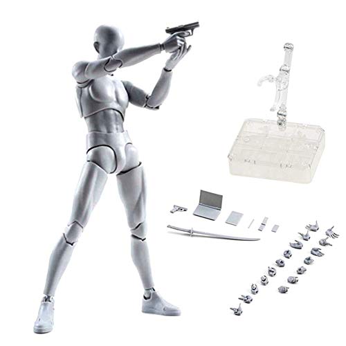 COPYLOVE Figure Model PVC Action Figure Drawing Models Figure Artist Draw Painting Model Mannequin Jointed Doll, Drawing Mannequin Figure Models for Artists (Grey Male)