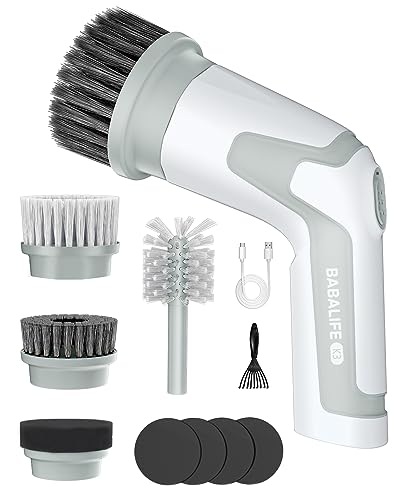 Cordless Cleaning Brush with 8 Replaceable IPX7 Brush Heads