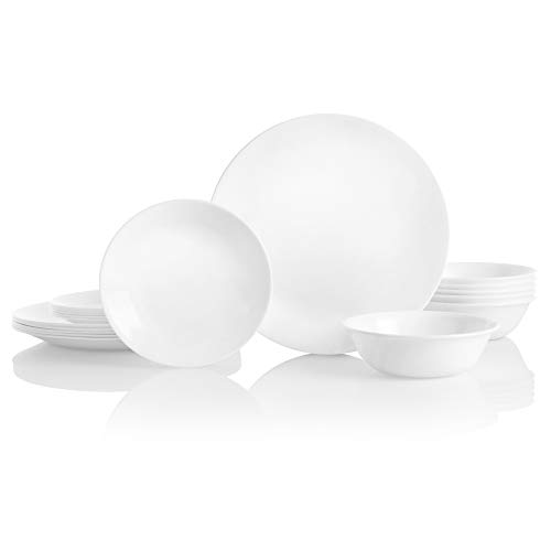 Famiware Milkyway Plates and Bowls Set, 12 Pieces Dinnerware  Sets, Dishes Set for 4, White: Dinnerware Sets