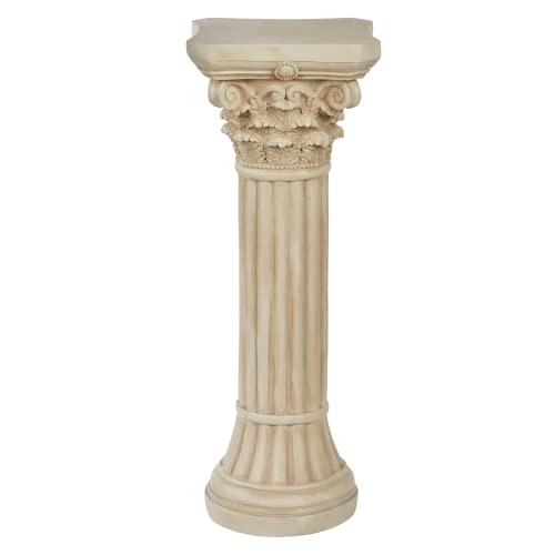 Corinthian Column Pedestal - Ivory Wash