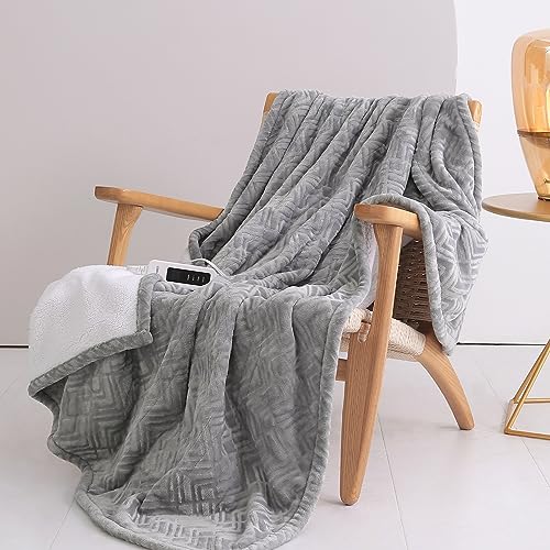CORIWELL Heated Throw Electric Blanket - Stay Warm and Cozy