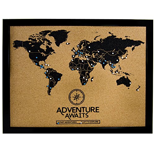 Cork Board World Travel Map With Pins 61DGFGHrETL 