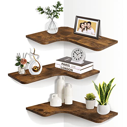 Corner Floating Shelves with Wire Hole