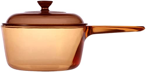 Corning Visions Visionware 1.5L Amber Sauce Pan Pot w/Lid