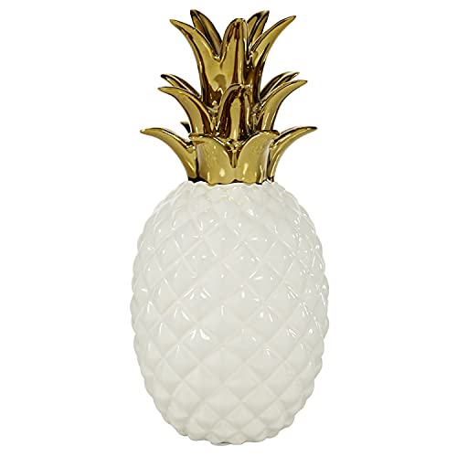 CosmoLiving Porcelain Fruit Pineapple Sculpture