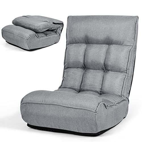 COSTWAY Folding Floor Lounge Chair