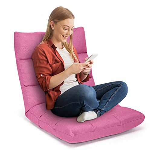 COSTWAY Folding Gaming Chair with Back Support