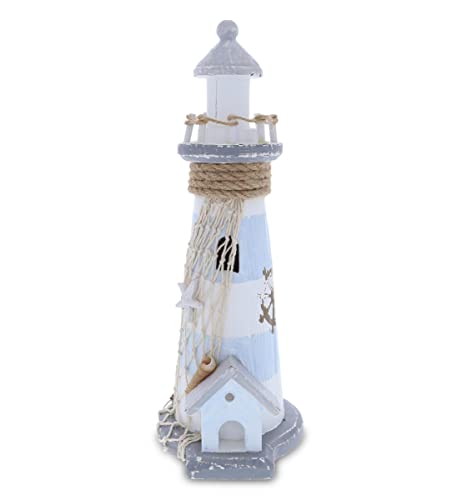 CoTa Global Wooden Lighthouse Decor - Beach Themed Ocean Decoration