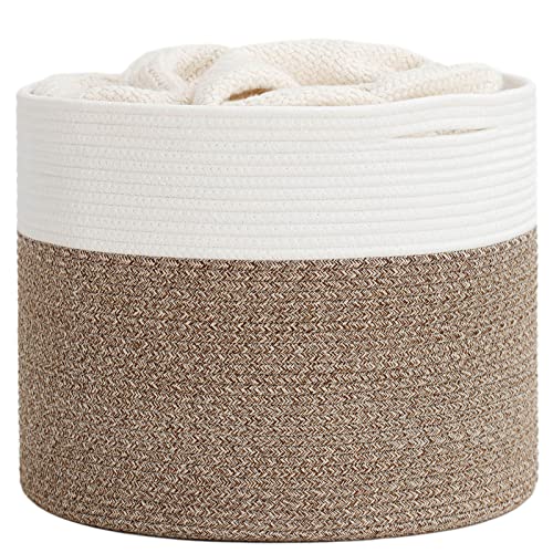 Cotton Rope Basket - Baby Laundry Basket Woven Blanket Basket Nursery Bin