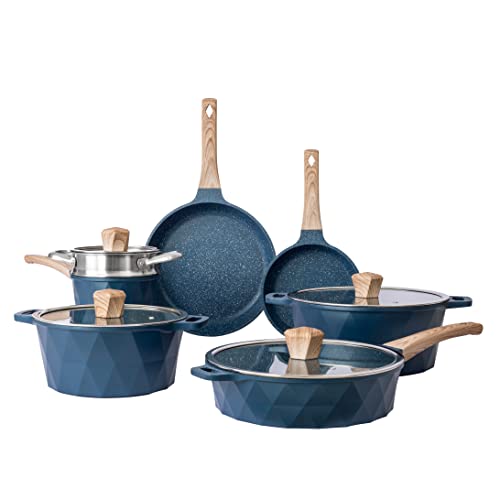 Country Kitchen Induction Cookware Set - 13 Piece Nonstick Pots and Pans
