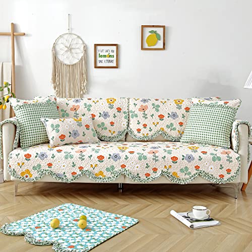 Country Style Ruffle Print Sofa Couch Cover