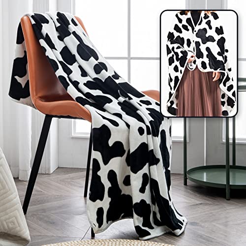 Cow Print Wearable Blanket with Buttons