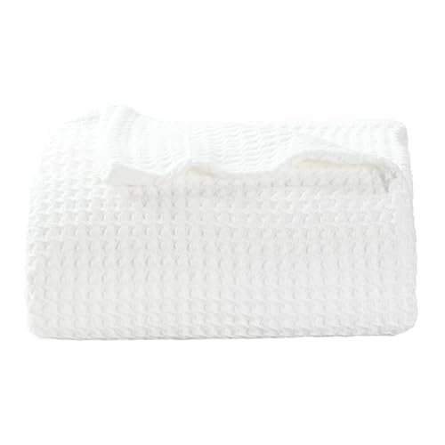 Bedsure 100% Cotton Blanket - Cozy and Soft Waffle Weave for All Seasons