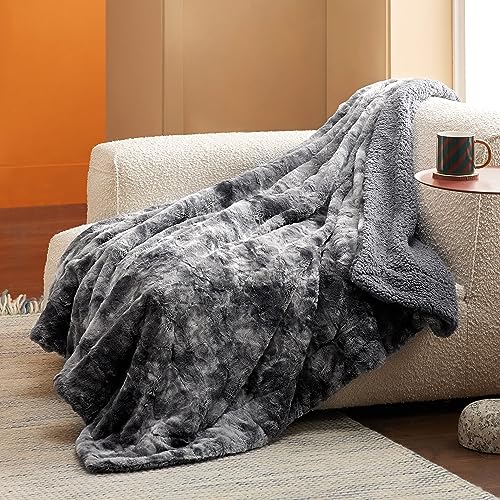 Cozy Grey Fuzzy Blanket for Couch