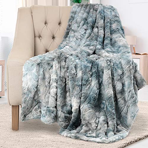 Cozy, Soft, Fuzzy Faux Fur Throw Blanket for Couch