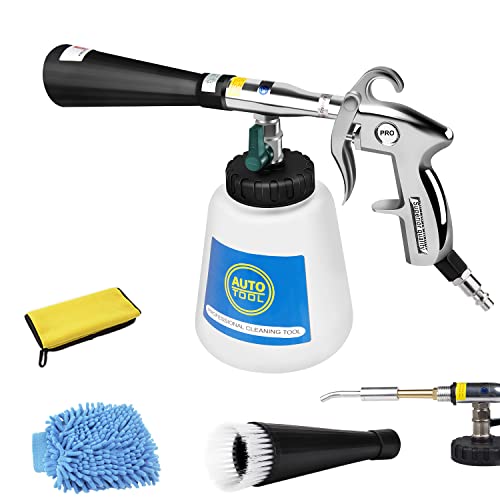 Practisol Car Cleaning Gun High Pressure Car Interior Cleaning Tool Auto  Detailing Kit Supplies with 1L Foam Bottle & Cleaning Brush Air Blow Gun