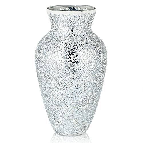 Cracked Glass Vase for Home Decor, Wedding, Table Centerpiece