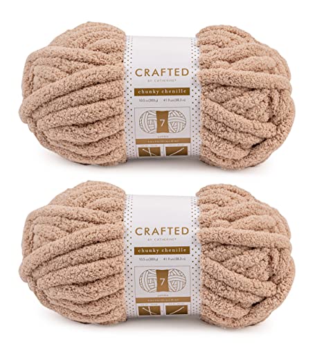 Crafted By Catherine Chenille Yarn 2 Pack - Soft and Cozy Craft Material