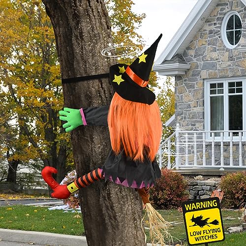 Crashing Witch Halloween Outdoor Decoration