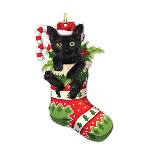 Crazytops Black Cat Christmas Ornament