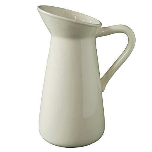 Cream Ceramic Pitcher Vase