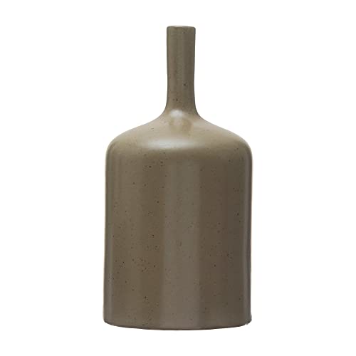Creative Co-Op Stoneware Vase, Brown Reactive Glaze, 8"