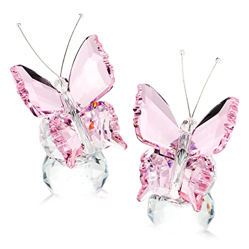 Crystal Butterfly Figurines - Pink