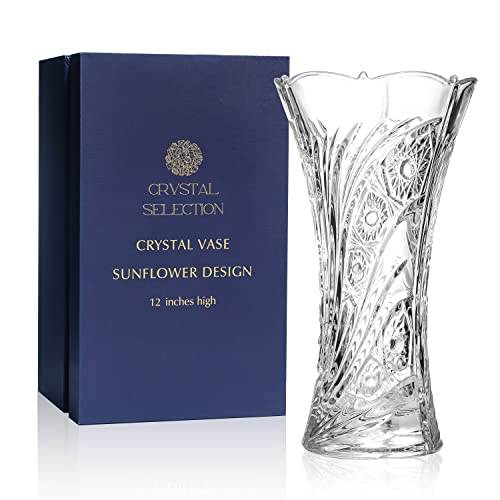 Crystal Clear Crystal Vase for Flowers & Decor