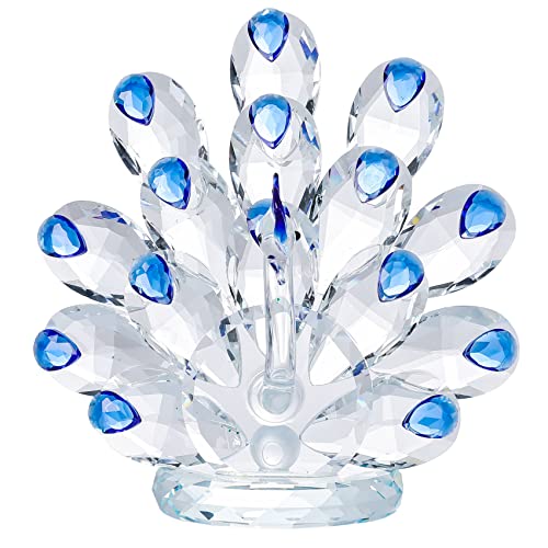 Crystal Glass Peacock Figurine Decor