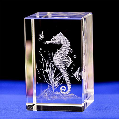 Crystal Glass Seahorse Statue Model