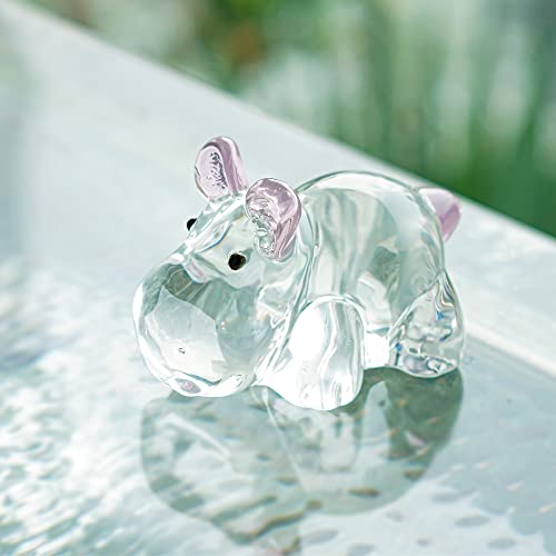 Crystal Hippopotamus Figurines Paperweight Ornament