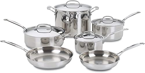 Cuisinart 10-Piece Chef's-Classic-Stainless Cookware Set