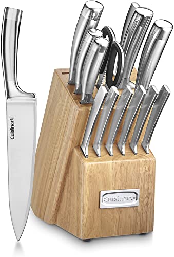 CUISINART Block Knife Set, 15pc Cutlery Knife Set with Steel Blades