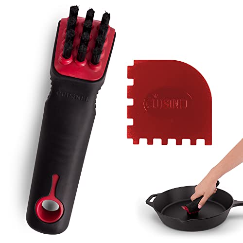 Cuisinel Cast Iron Cleaning Brush + Pan/Grill Scraper