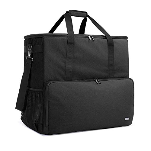 CURMIO Desktop Computer Travel Bag, Carrying Case for Computer Tower PC Chassis, Keyboard, Cable and Mouse, Bag Only, Black