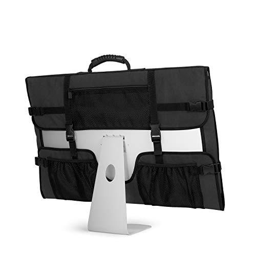 CURMIO Travel Carrying Bag Compatible with Apple 21.5" iMac Desktop Computer, Protective Storage Case Monitor Dust Cover Compatible with 21.5" iMac Screen and Accessories, Black, Patent Pending